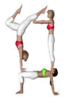 Acrosport Debuxo que mostra unha pirámide de acrosport