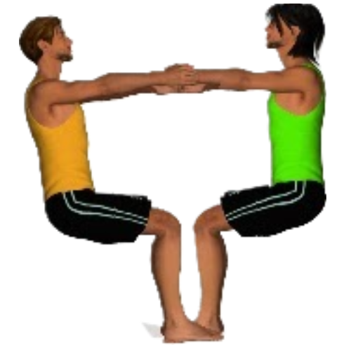 Debuxo que mostra unha figura de acrosport en parellas