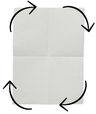 Folio xiratorio Debuxo dun folio xiratorio cunhas frechas que reflicten a dirección na que xira.