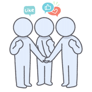 Avatares_Traballo en equipo Pictograma que representa a uns avatares traballando en grupo