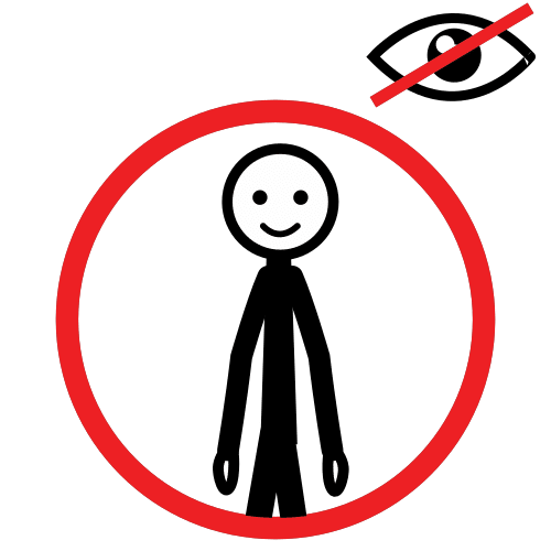 Pictograma que representa a privacidade de elexir que cousas mostrar ou non dunha información.