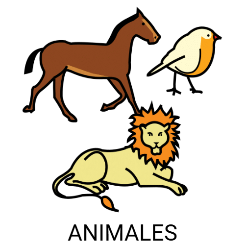 Pictograma que representa uns animais da mesma familia, por exemplo vertebrados.