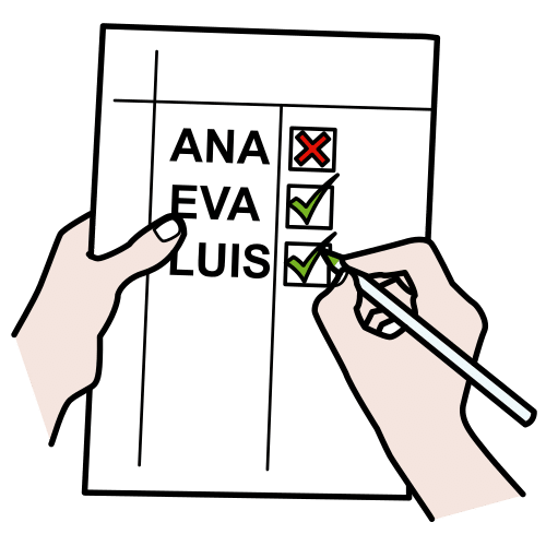 Pictograma que representa Lista de cotexo