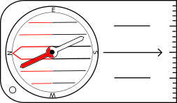 Ilustración dun compás cartográfico