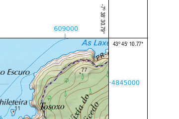 Coordenadas mapa captura da información das coordenadas dun mapa
