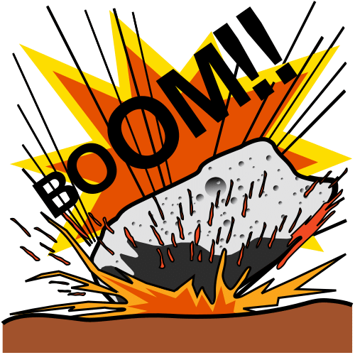 Pictograma que representa a palabra impacto.