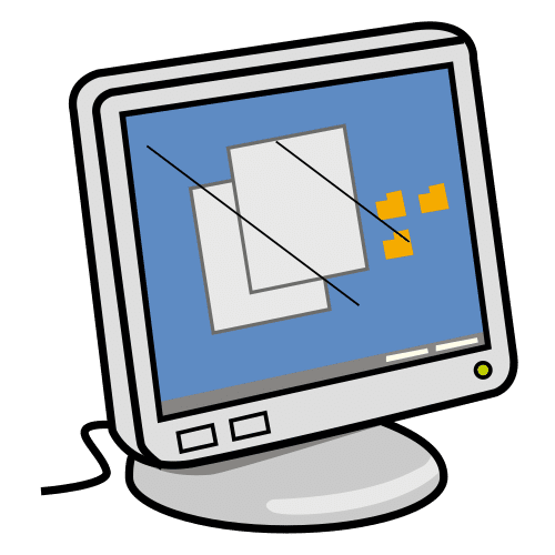 Pictograma dun monitor para ver vídeos