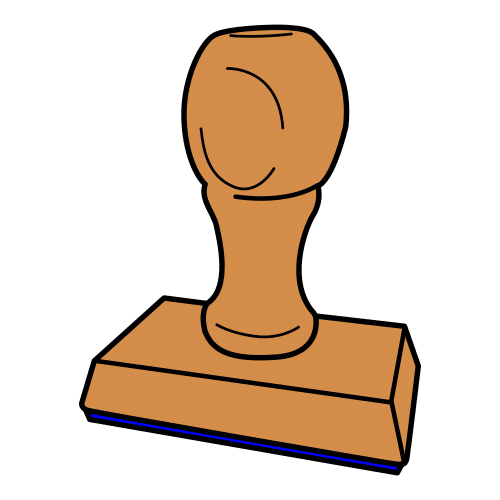 Pictograma que representa un selo de caucho