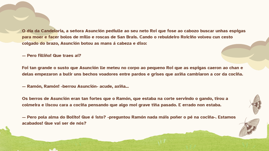 Páxina 2 do conto A gaiteira de Lindín