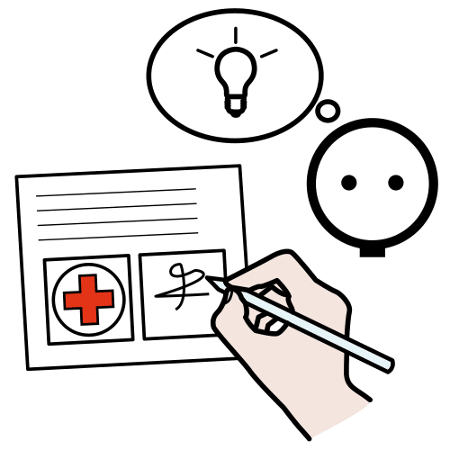 Cubrindo un consentimento médico