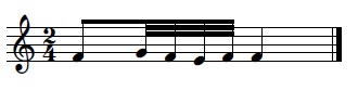 fa corchea, fusa sol fa mi fa , fa negra