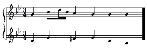 dúas voces en dous pentagramas