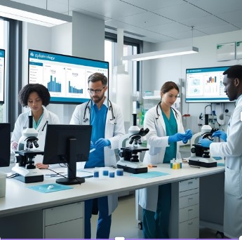 Imaxe recreando un departamento de epidemioloxía