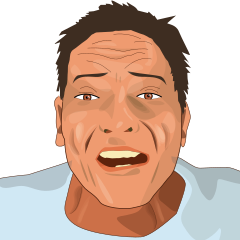 Ilustración dunha persoa coa mandíbula bloqueada polo tétanos