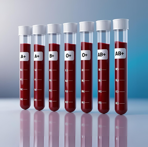 Tubos de mostras sanguíneas de diferentes tipos