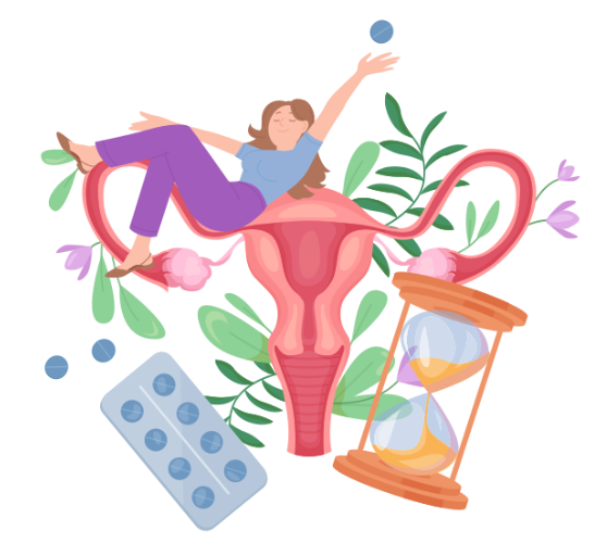 ilustración de hormonas reprodutivas