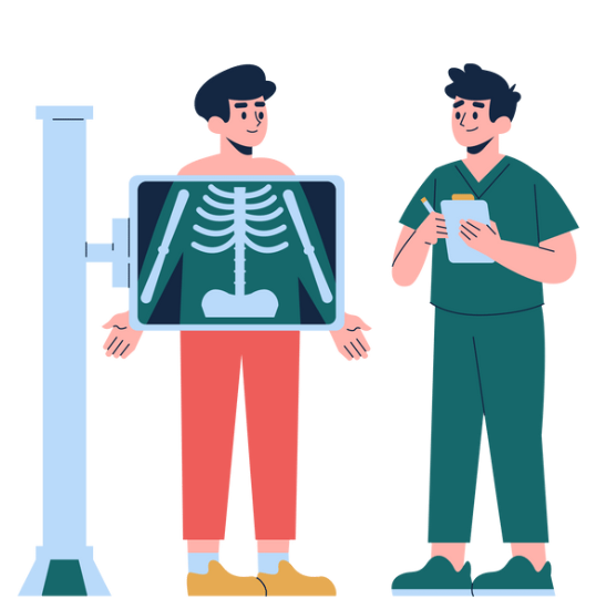 ilustración dunha radiografía