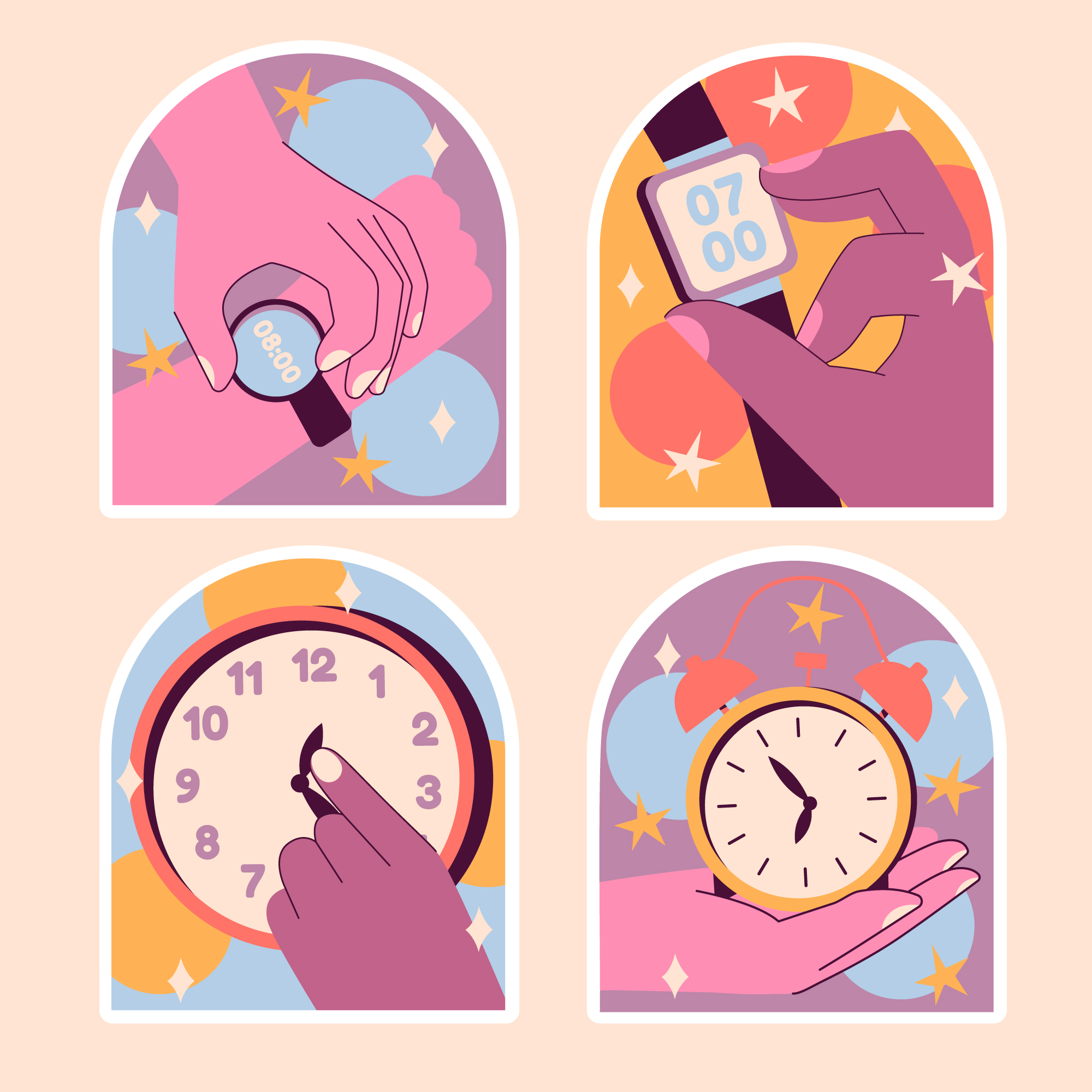 Four clocks
