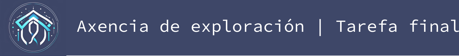 Cabeceira da tarefa final da axencia de exploración Cabeceira da tarefa final da axencia de exploración