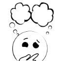 Imagen que muestra a un dibujo de una persona pensando. Dibujo de estilo simple y caricaturesco.