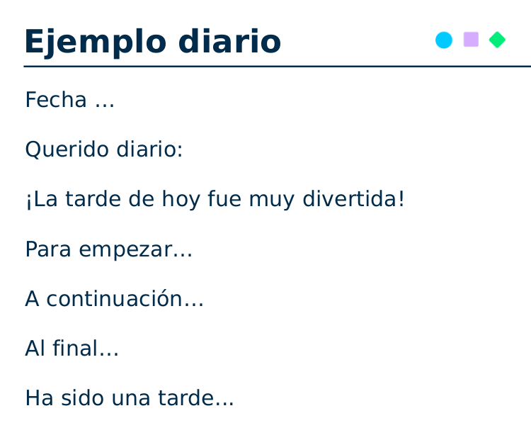 Imagen con un ejemlo de diario