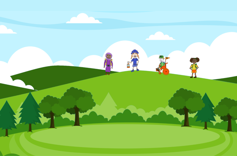 Personas guardianas de palabras en el campo Imagen de un campo verde con las personas guardianas de palabras