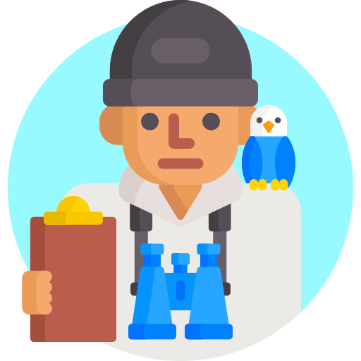 Imagen de una persona ornitóloga