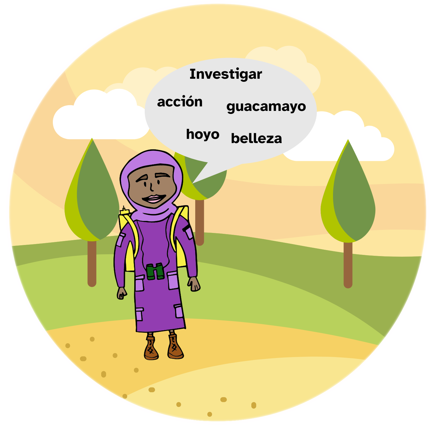 Guardiana palabras Imagen de paisaje con mujer guardiana de palabras