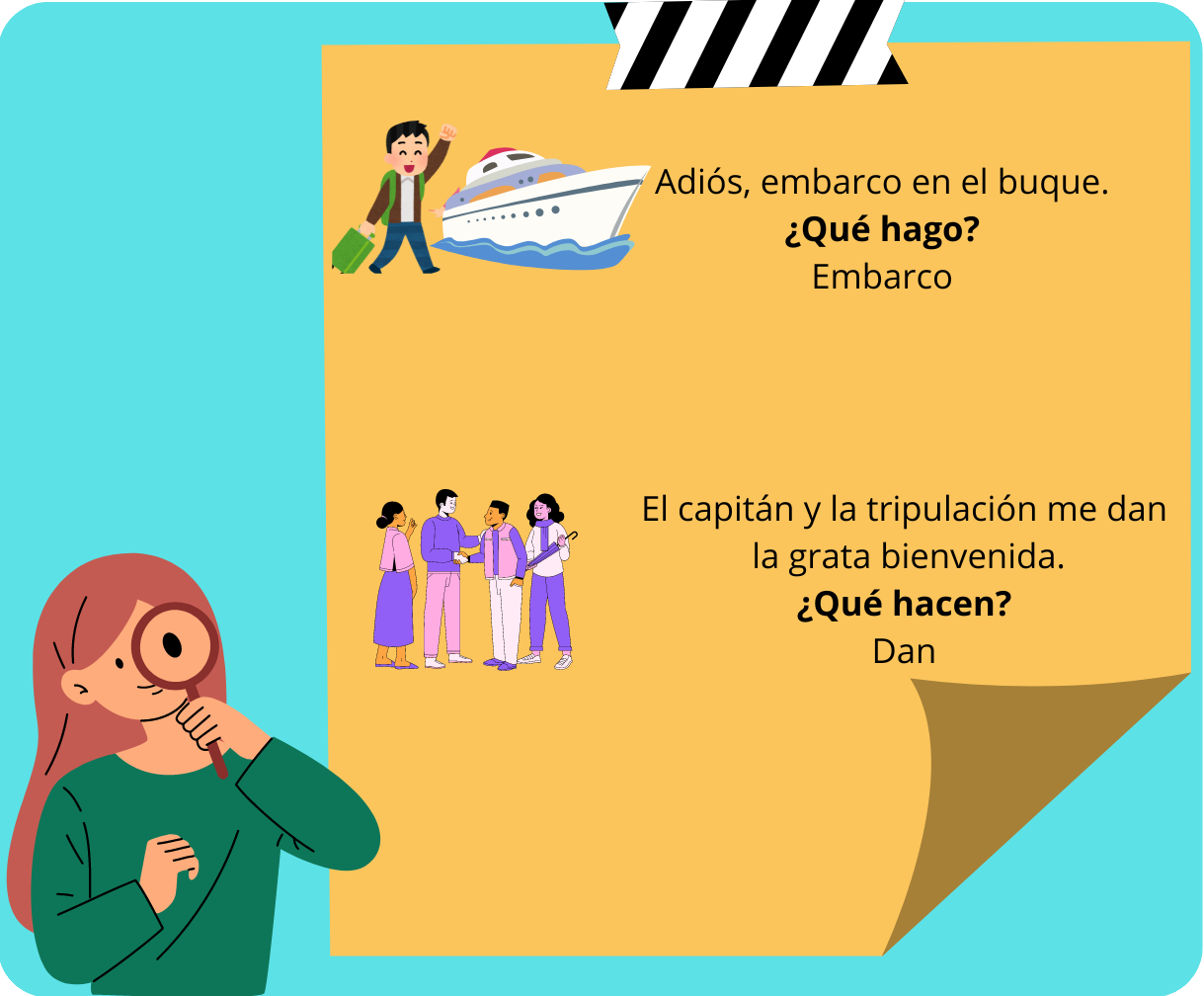 Infografía con ejemplos de verbos