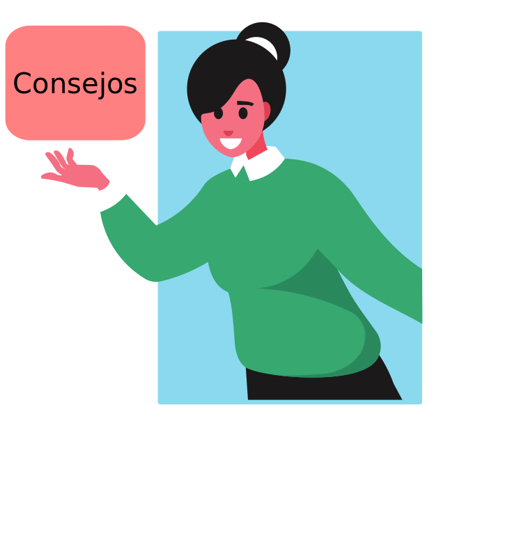 Chica con un cartel de consejos