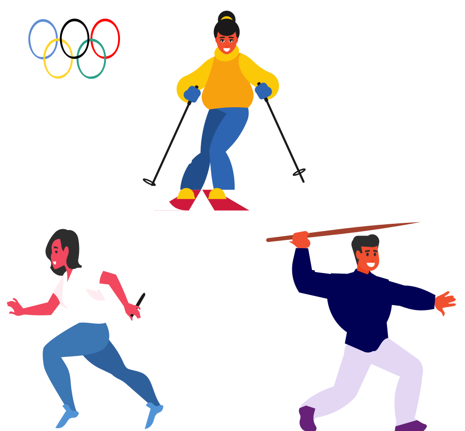 Disciplinas de esquí, carrera y jabalina