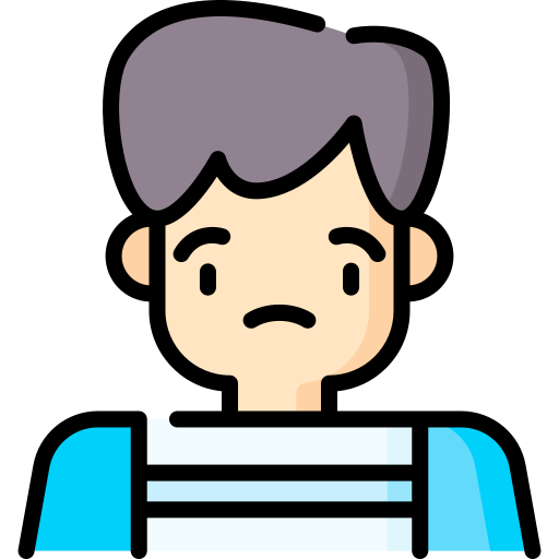 Chico con cara triste