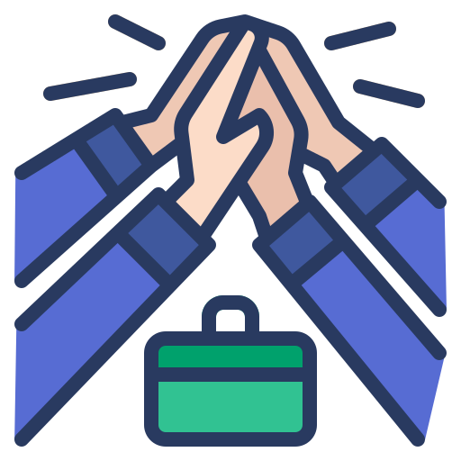 Manos juntas celebrando