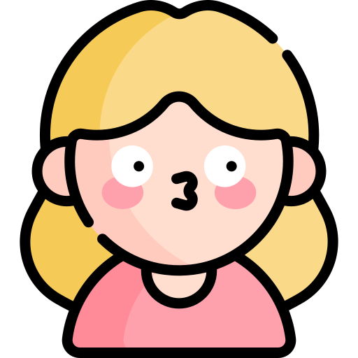 Chica sonrojada con la boca cerrada