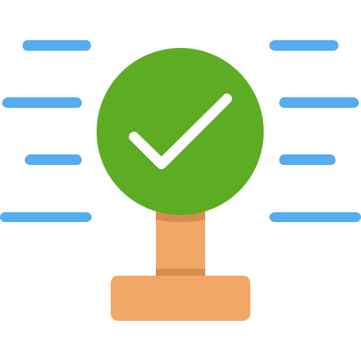 Señal con un visto en verde