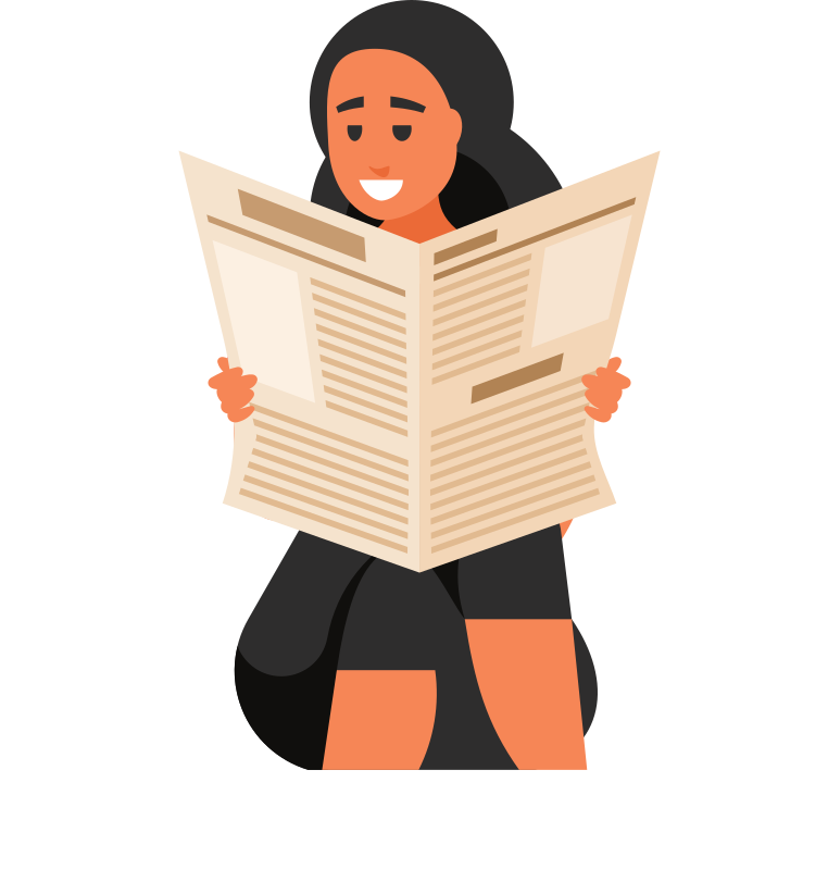 Mujer leyendo el periódico