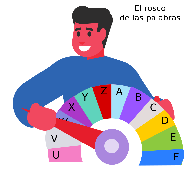 Chico girando la flecha de la ruleta