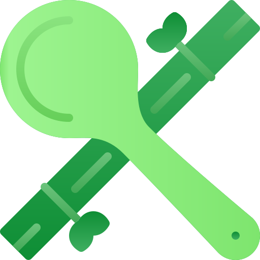 Cuchara de cocinar de color verde