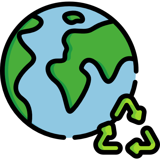 Planeta Tierra con símbolo de reciclaje