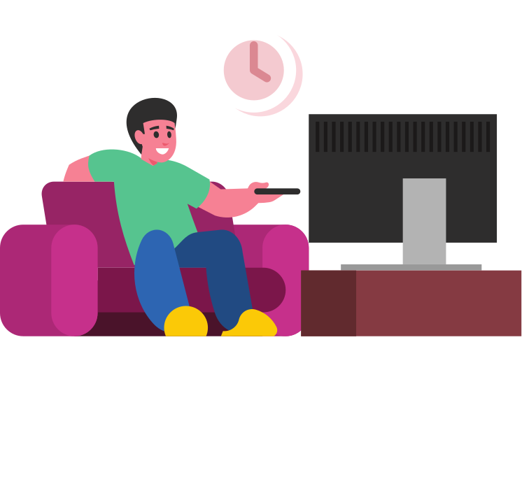 Niño viendo un programa de televión