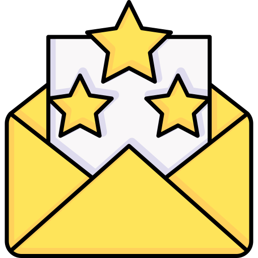 Sobre con una carta que tiene estrellas