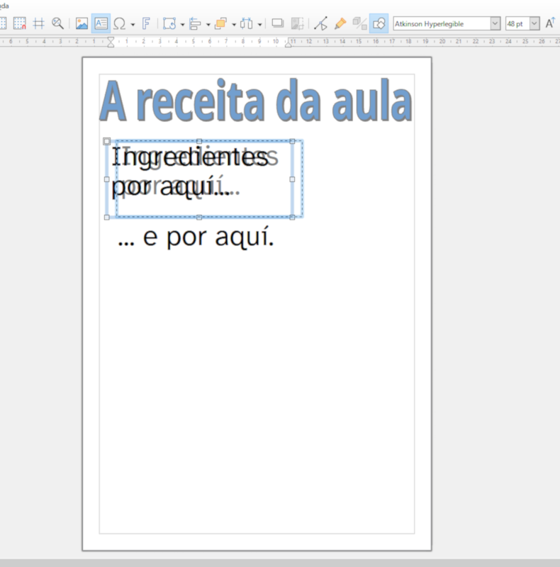 Como mover o cadro de texto