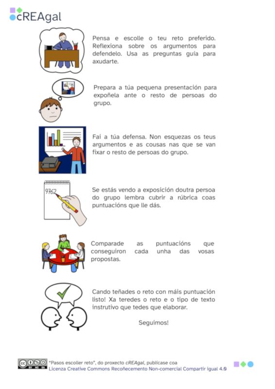 Adatación en pictos para escolle o reto