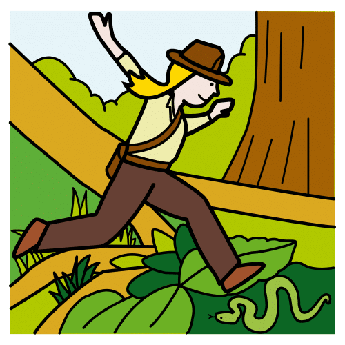 Pictograma dunha rapaza aventureira