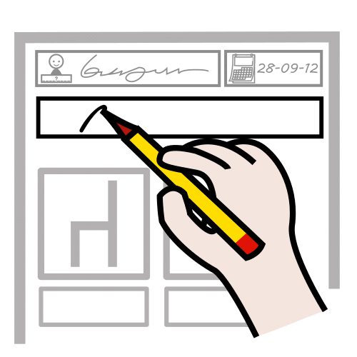 Pictograma de escribir título