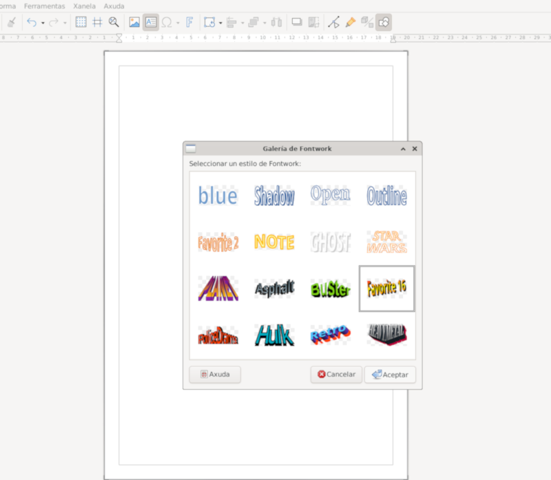 Inserir texto fontwork