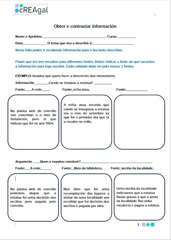 Modelo de obter e contrastar información