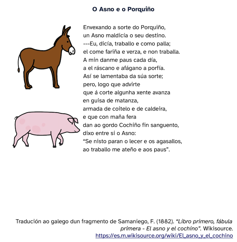 Fragmento de O Asno e o Porquiño