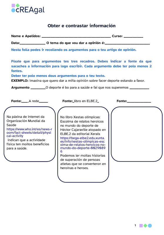 Obter e contrastar información