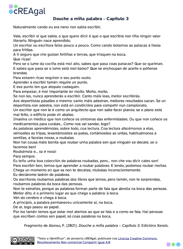 Un texto a identificar